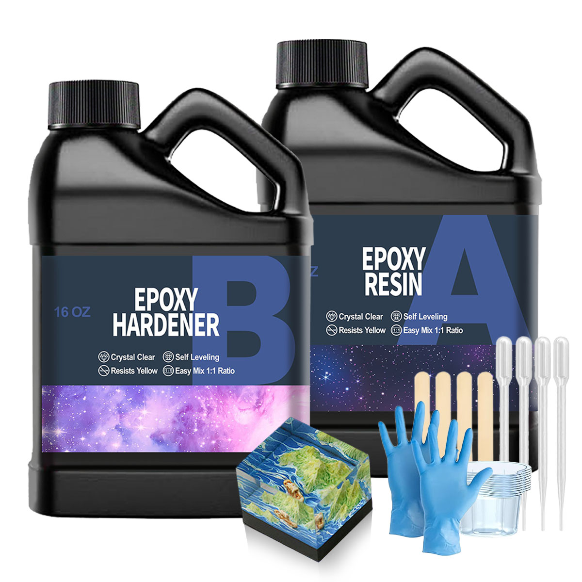 Resin Kit Cast - 32OZ Şeffaf Epoksi Reçine Kiti, Sararmayan,