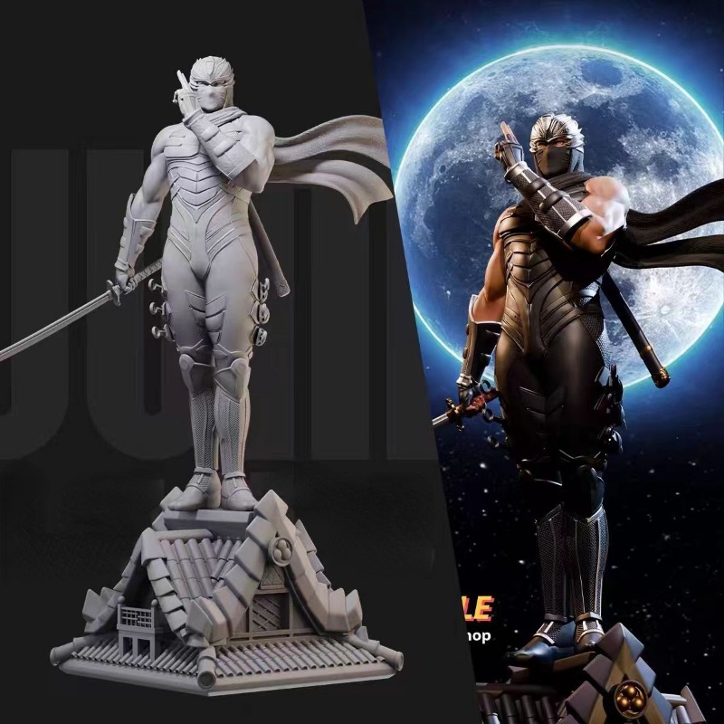 Model Kit Ninja - 1/24 minyatür siyah Robe Ninja Ryu