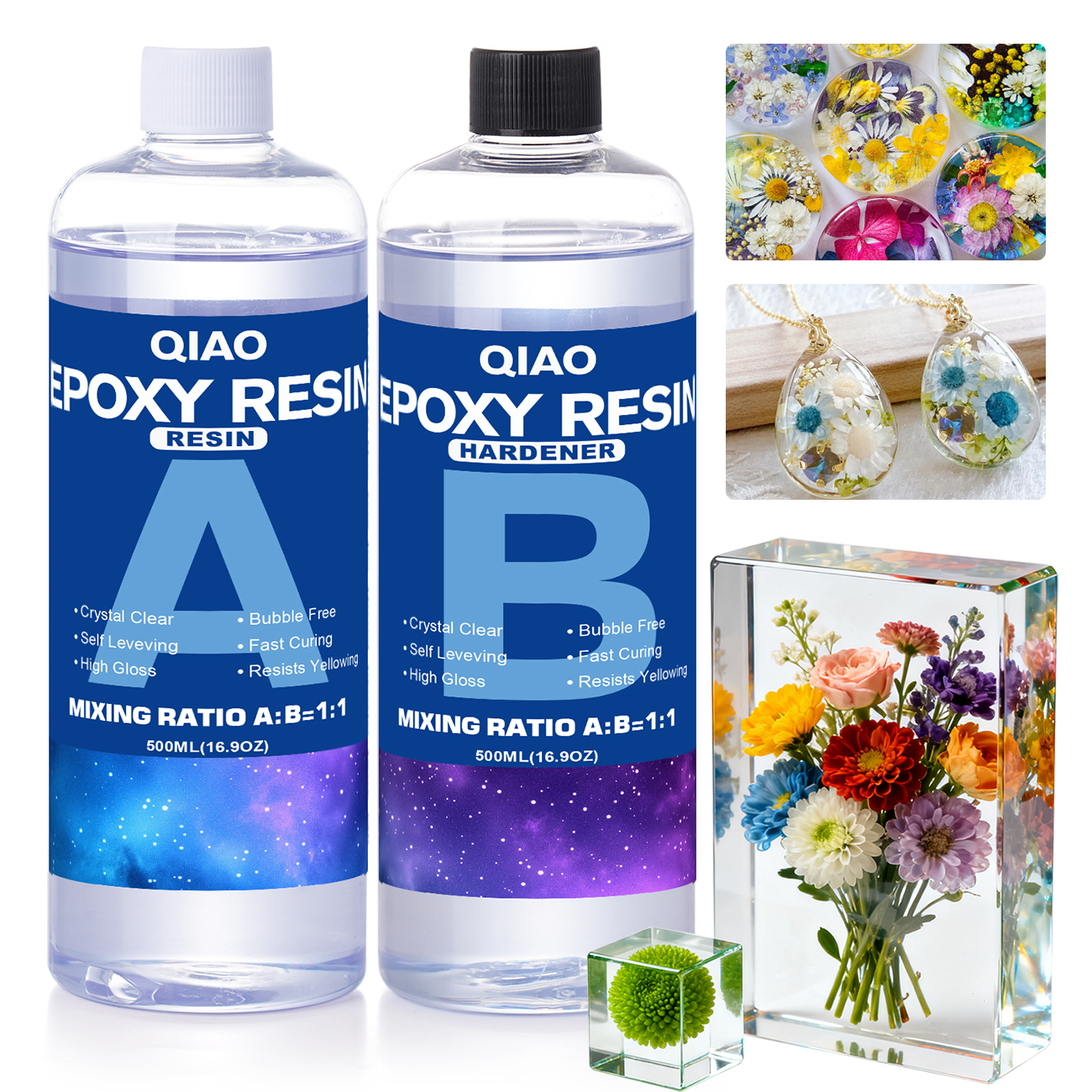 Resin Kit Cast - Kolay 1:1 Karışım Kristal Berraklığında Epoksi