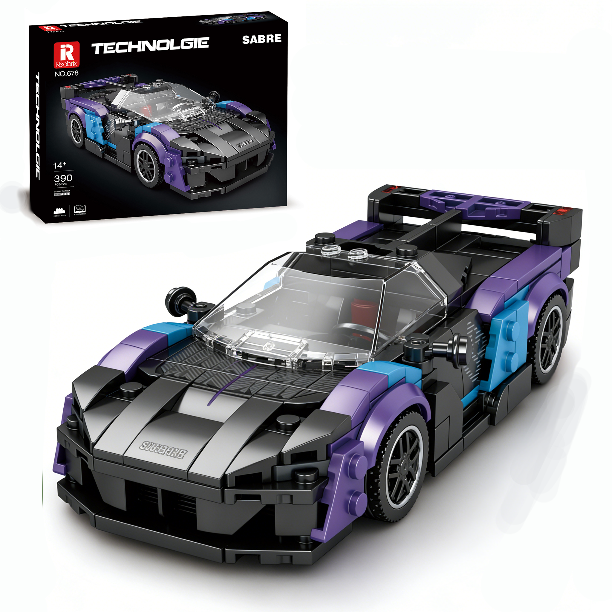 Model Kit Companies - Reobrix SABRE Süper Araba Yapım Blokları