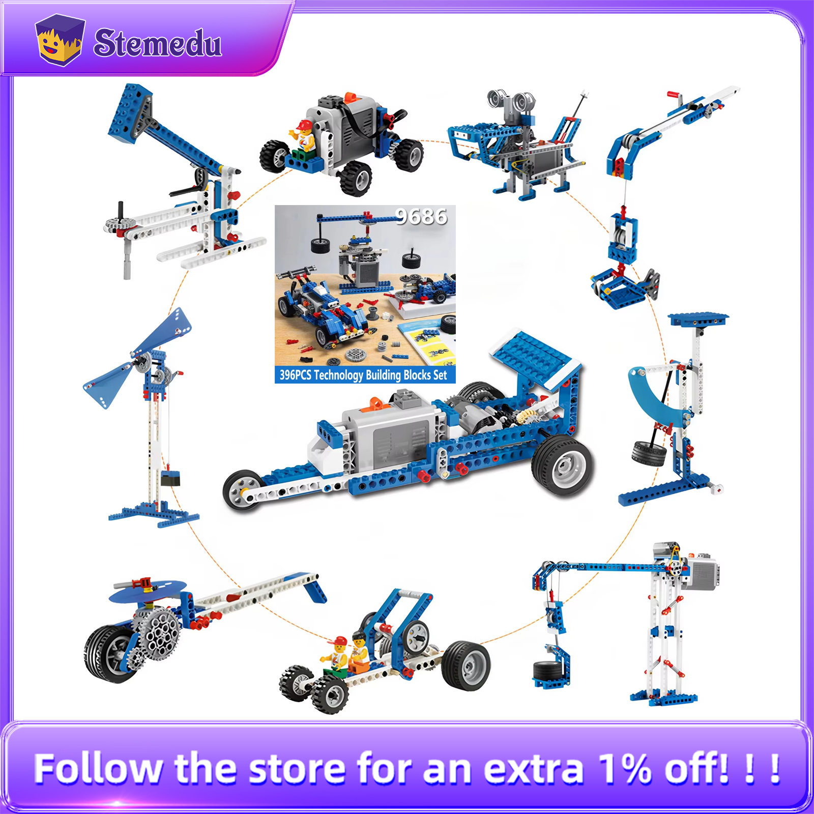 Model Kit Companies - 396 Parça Teknik MOC Yapı Taşları