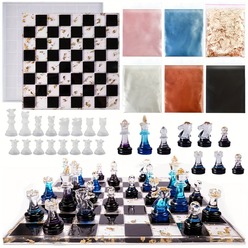 Resin Kit Cast - Silikon Kalıplı 23 adet Satranç Seti