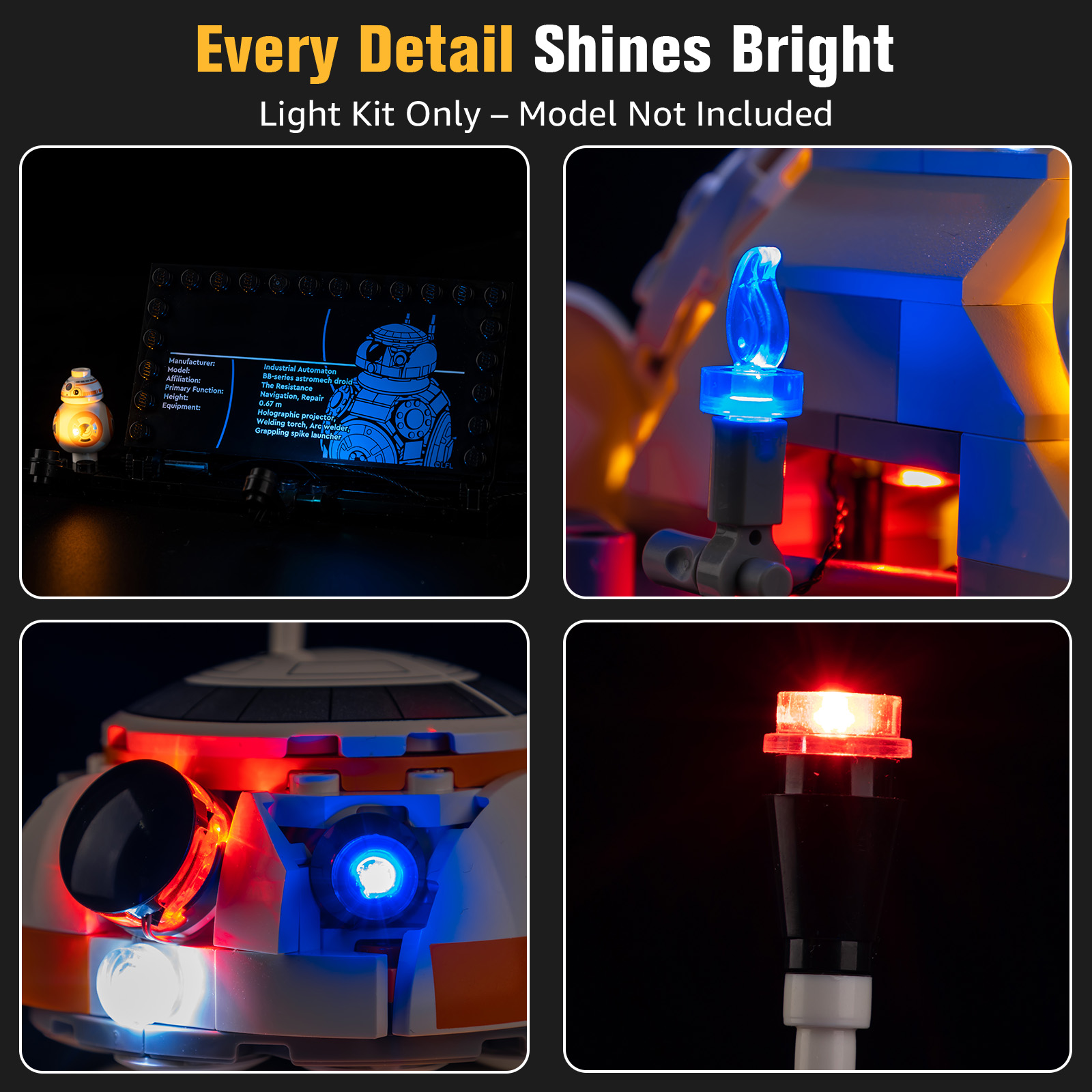 Led Işık Kiti Bb-8 Astromech D - Model Kit Companies incelemesi ve fiyatı