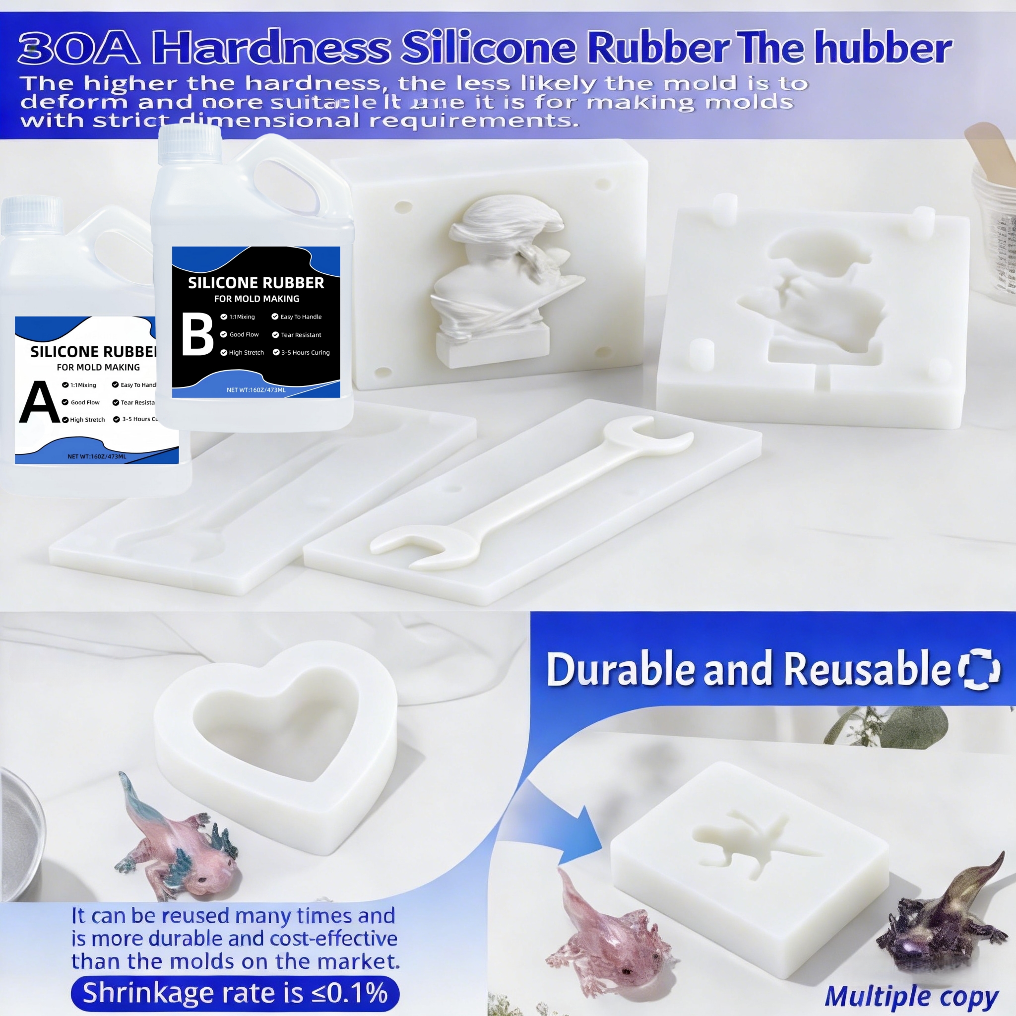 1:1 Şeffaf Sıvı Silikon Kauçuk - Resin Kit Cast incelemesi ve fiyatı